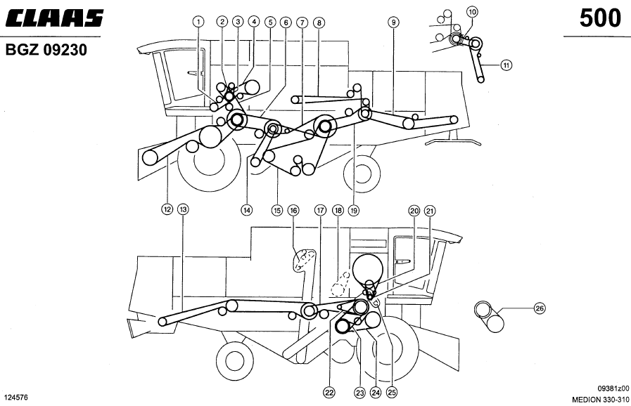Schemat pasów Medion 330H
