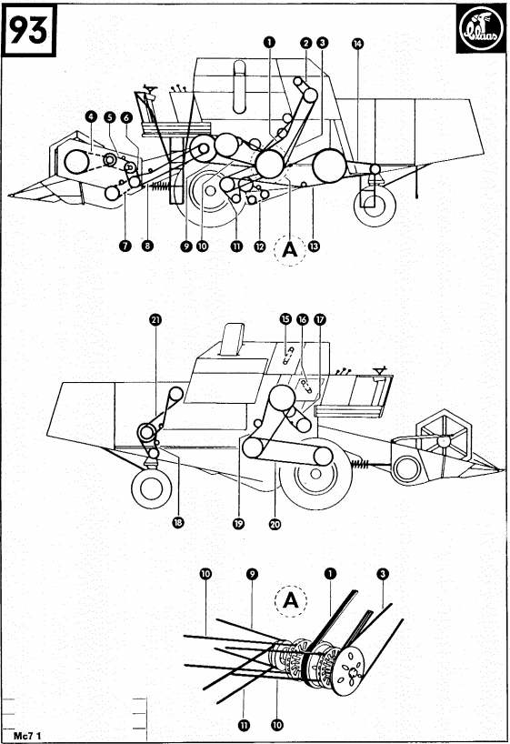 Schemat pasów Mercator S / 70 / 75
